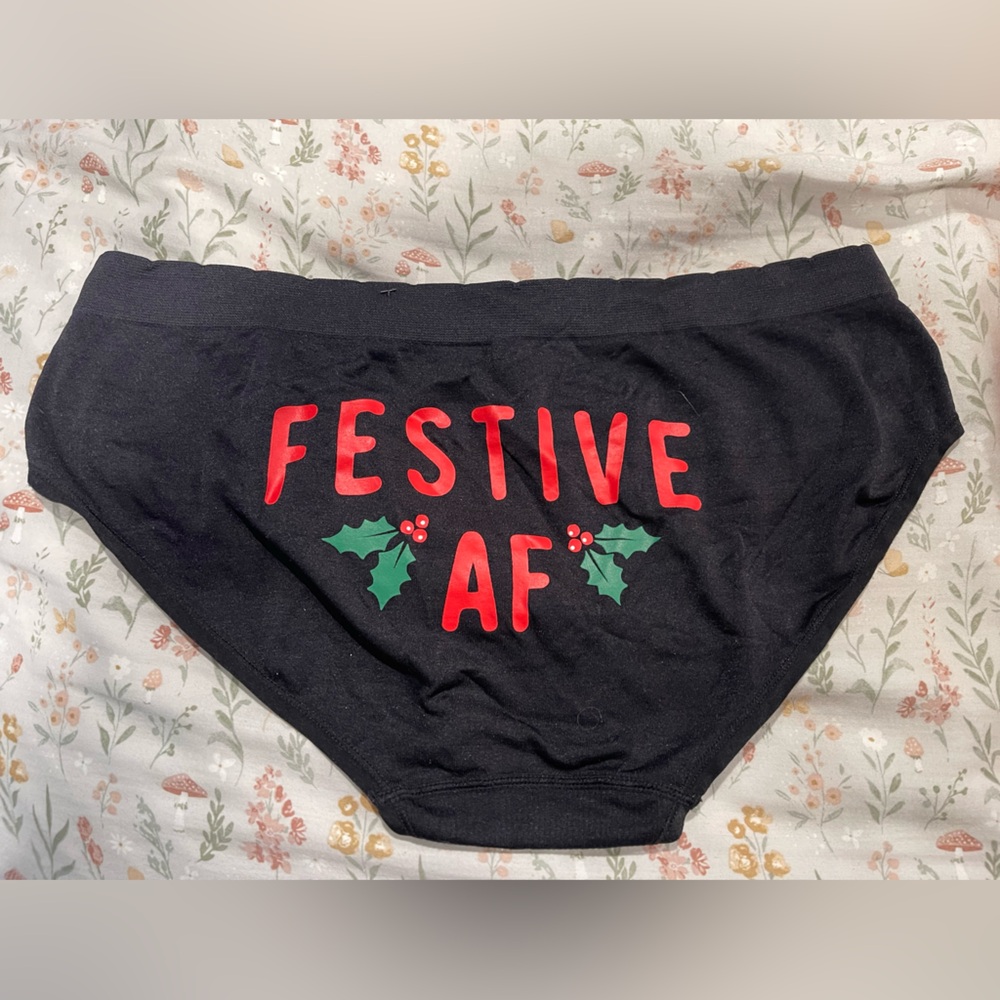 Torrid Festive AF Christmas Seamless Mid-Rise Hipster Panty Size 0